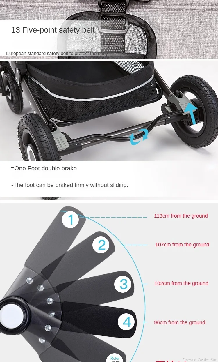 Baby stroller 3 in 1 stroller folding two-sided child four seasons kinderwagen baby carriage high landscape Newborn Travelling