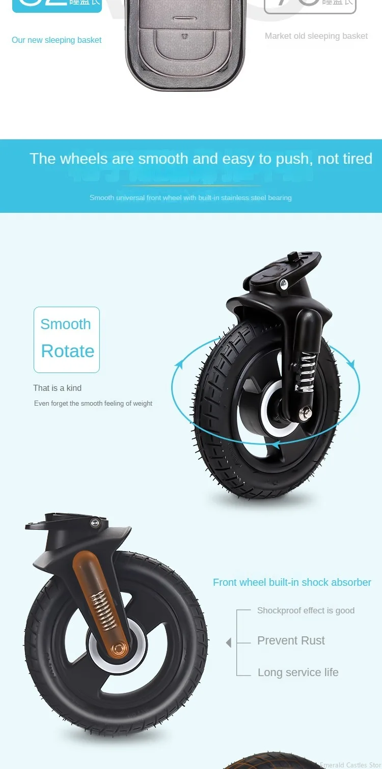 Baby stroller 3 in 1 stroller folding two-sided child four seasons kinderwagen baby carriage high landscape Newborn Travelling