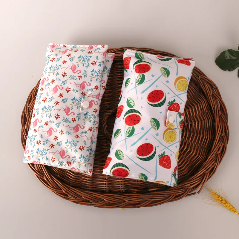 5pcs Anti-Slip Sanitary Pads Graphene Lining Cotton Fabric Breathable Washable Sanitary Napkins for Women Period with Wet Bag