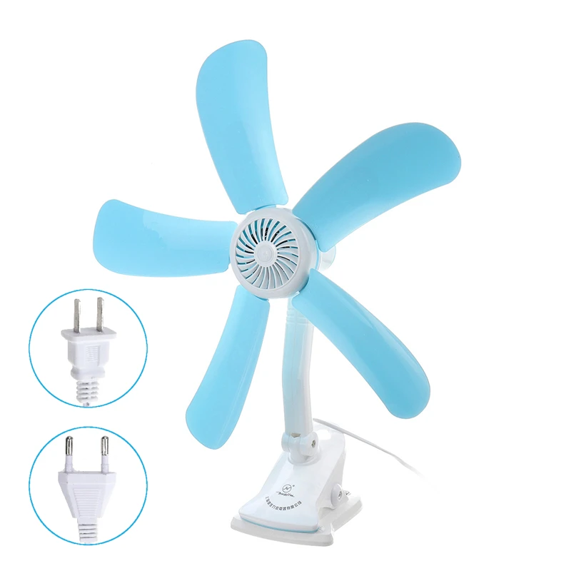 3-in-1 220V Multifunction Electric Fan 8W 5 Leaves Mute Wall Hanging Clip Fans Foldable Holder Air Fan US/EU Plug