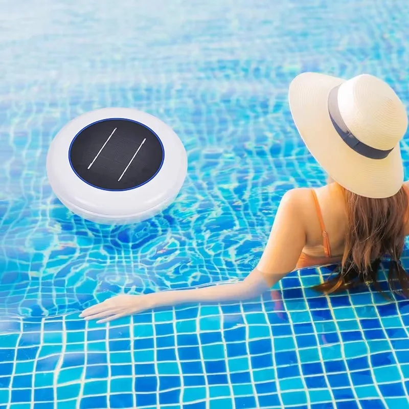 Solar Ionizer for Pool Wireless Cleaner Circular Solar Panels Chlorine Free Algae Resistant