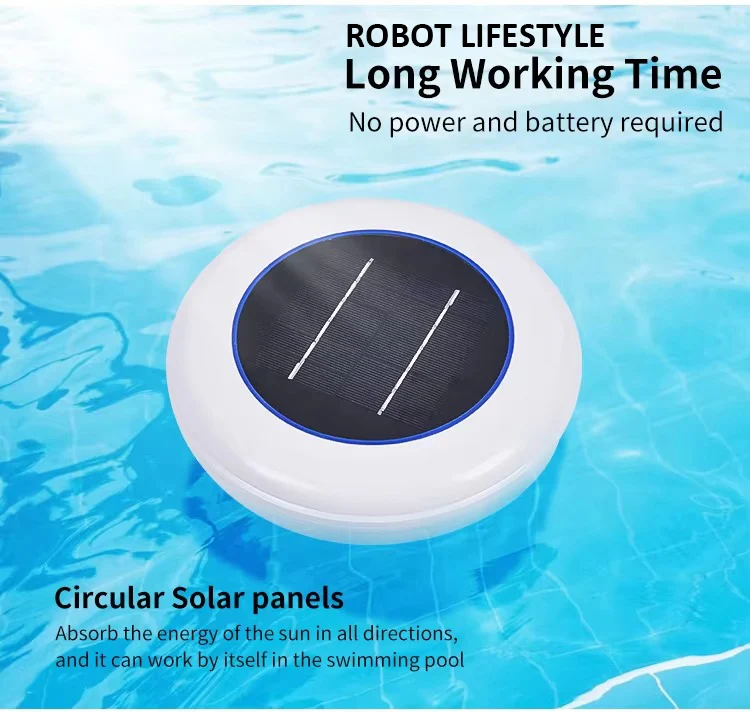 Solar Ionizer for Pool Wireless Cleaner Circular Solar Panels Chlorine Free Algae Resistant