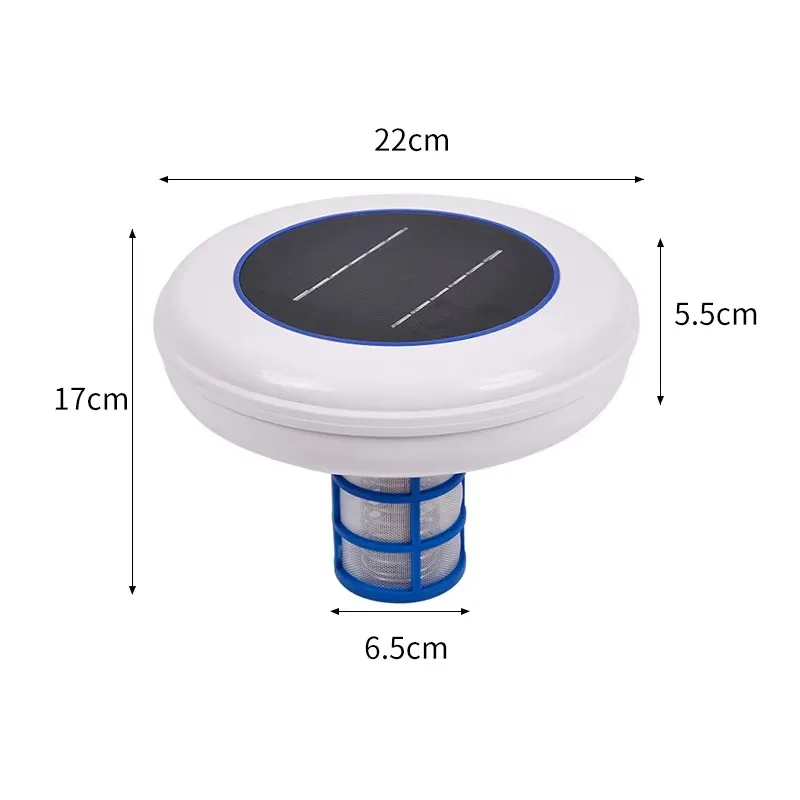 Solar Ionizer for Pool Wireless Cleaner Circular Solar Panels Chlorine Free Algae Resistant