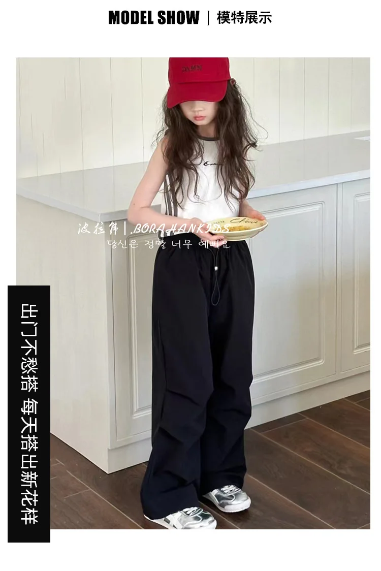 Female child labor pants, children's clothing, summer 2025 new children's quick drying sports and leisure pants, boys' straight