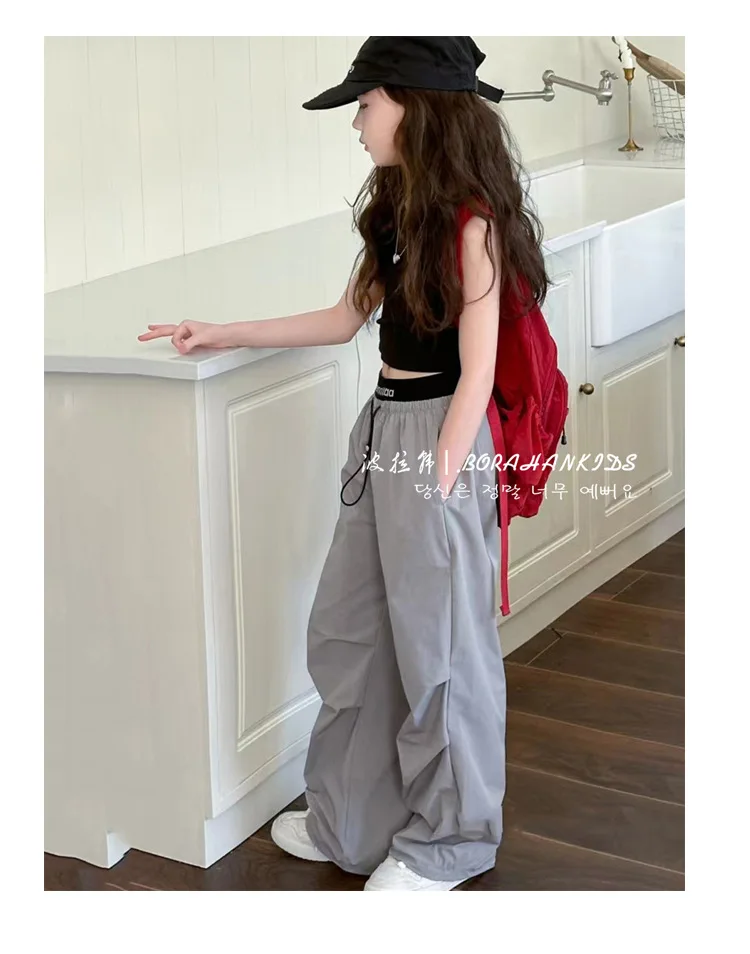 Female child labor pants, children's clothing, summer 2025 new children's quick drying sports and leisure pants, boys' straight