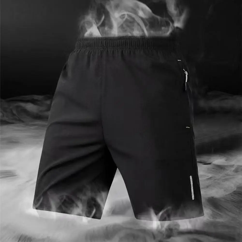 Men Beach Shorts Elastic Drawstring Waist Quick-Drying Casual Short Pants with Reinforced Pockets Street Quick-drying Shorts