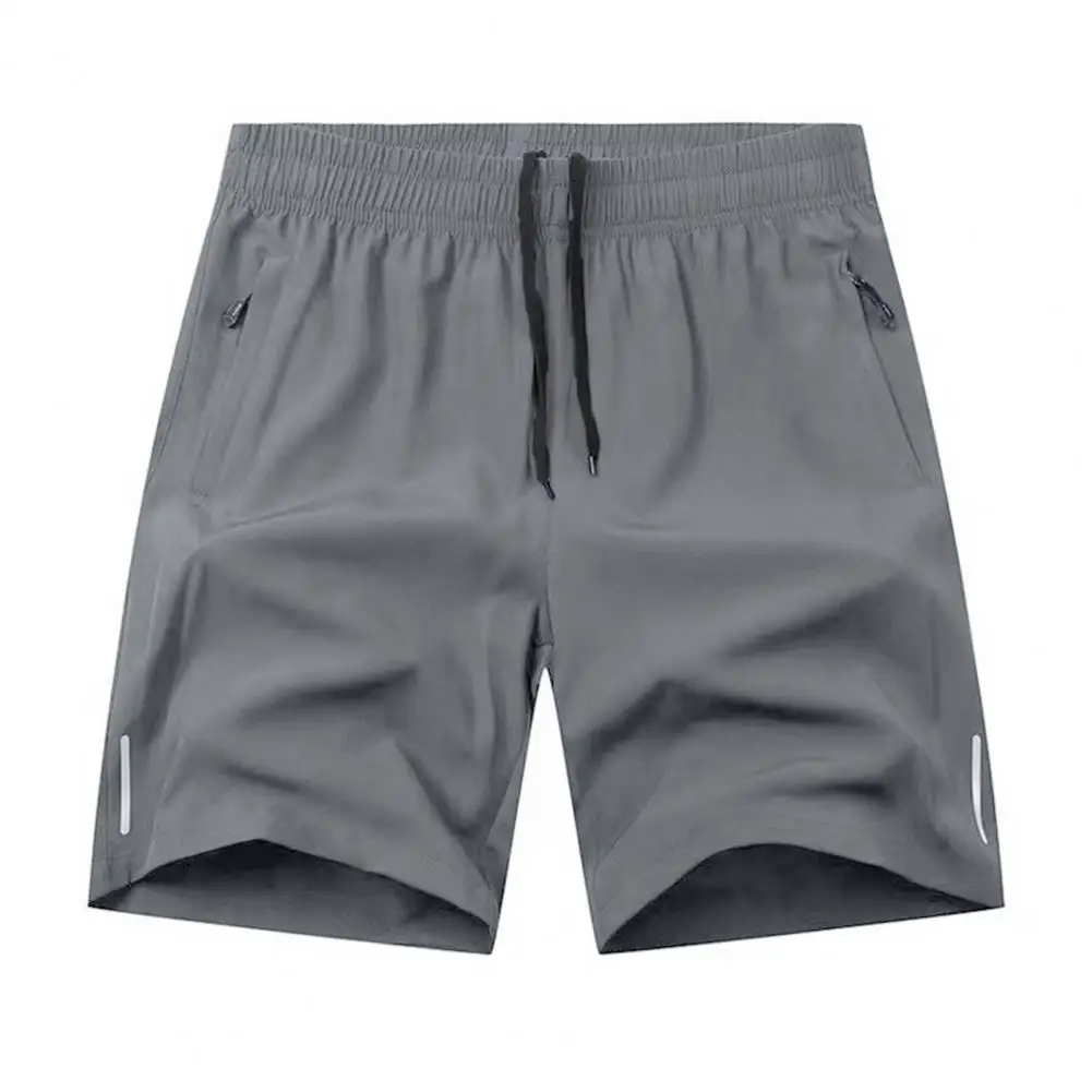 Men Beach Shorts Elastic Drawstring Waist Quick-Drying Casual Short Pants with Reinforced Pockets Street Quick-drying Shorts
