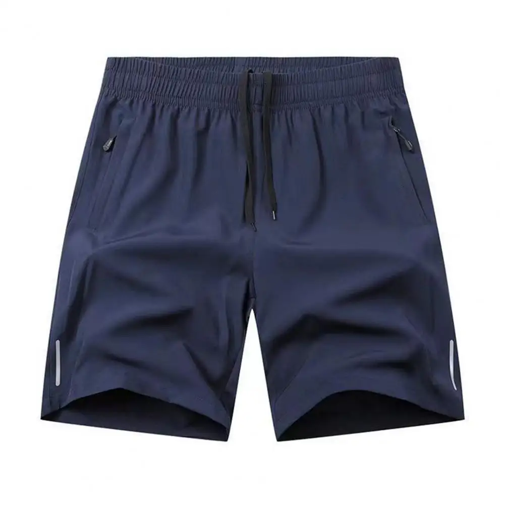 Men Beach Shorts Elastic Drawstring Waist Quick-Drying Casual Short Pants with Reinforced Pockets Street Quick-drying Shorts