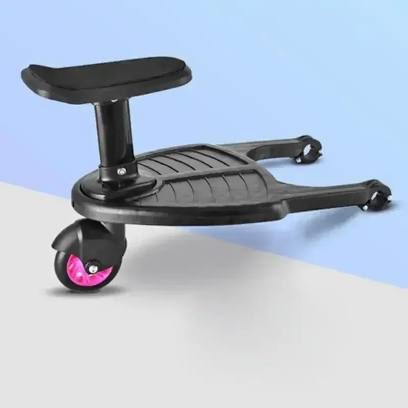 Baby Stroller with Ride-on Board Stroller Pedal Adapter Stroller Attachment with Removable Seat and Standing Platform