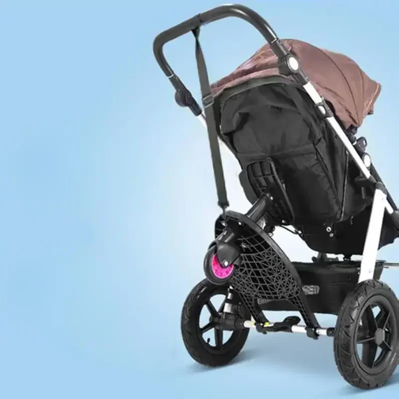 Baby Stroller with Ride-on Board Stroller Pedal Adapter Stroller Attachment with Removable Seat and Standing Platform
