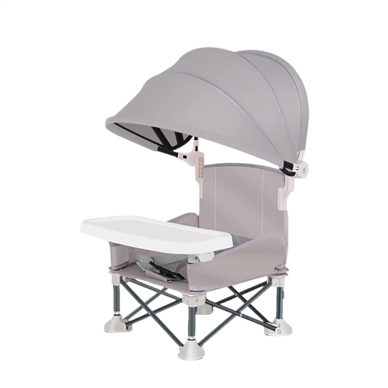 Baby Feeding Chair Foldable baby feeding booster chair With sunshade and removable tray Portable High Chair Folding Booster Seat