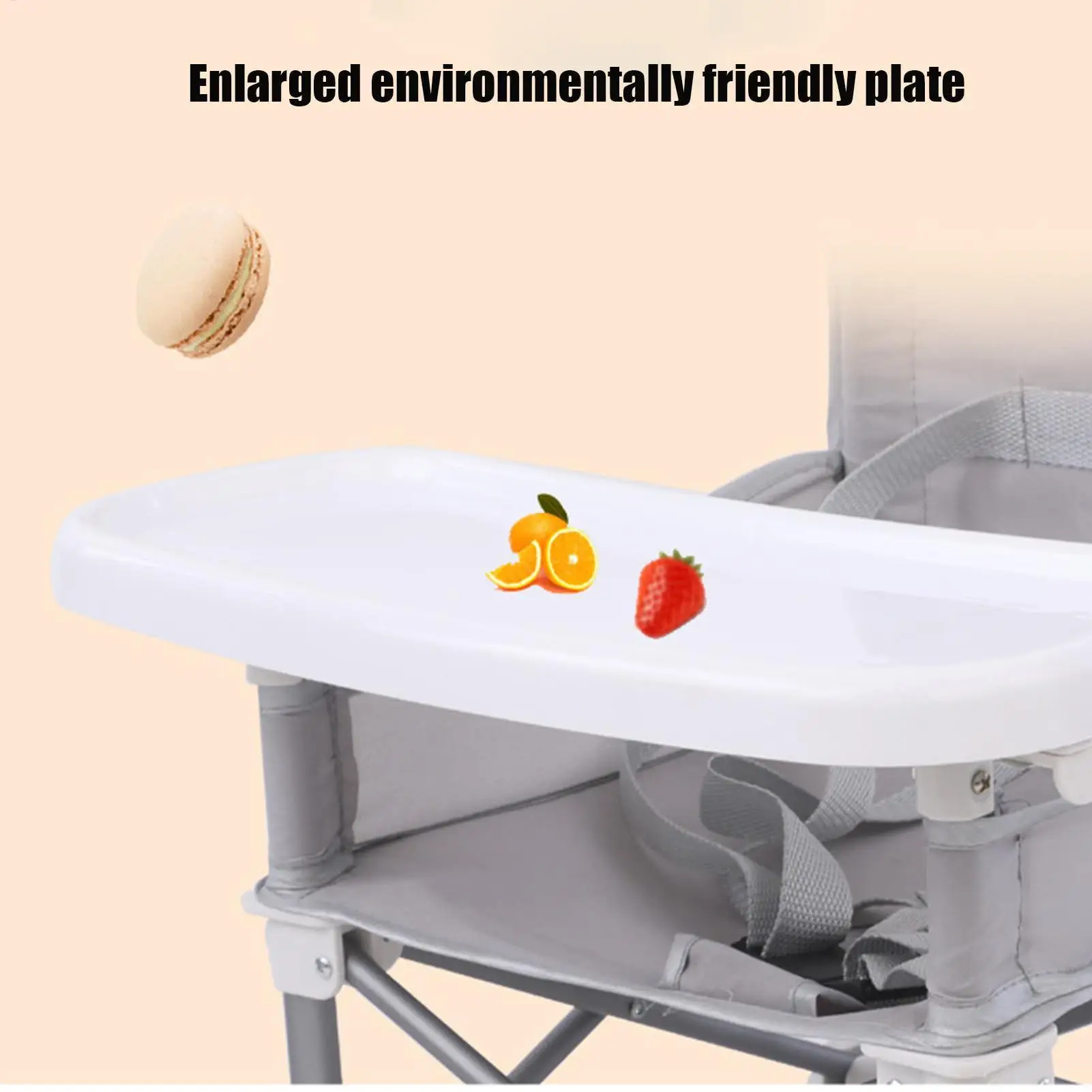 Baby Feeding Chair Foldable baby feeding booster chair With sunshade and removable tray Portable High Chair Folding Booster Seat