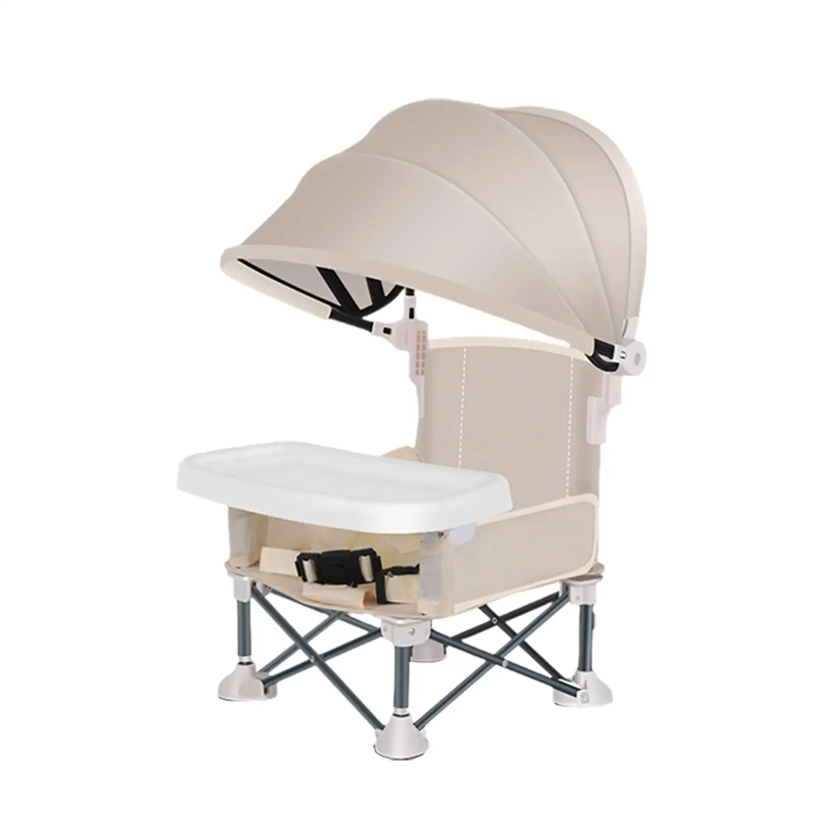 Baby Feeding Chair Foldable baby feeding booster chair With sunshade and removable tray Portable High Chair Folding Booster Seat