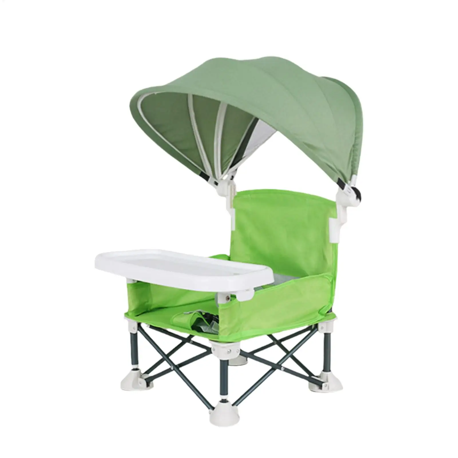 Baby Feeding Chair Foldable baby feeding booster chair With sunshade and removable tray Portable High Chair Folding Booster Seat