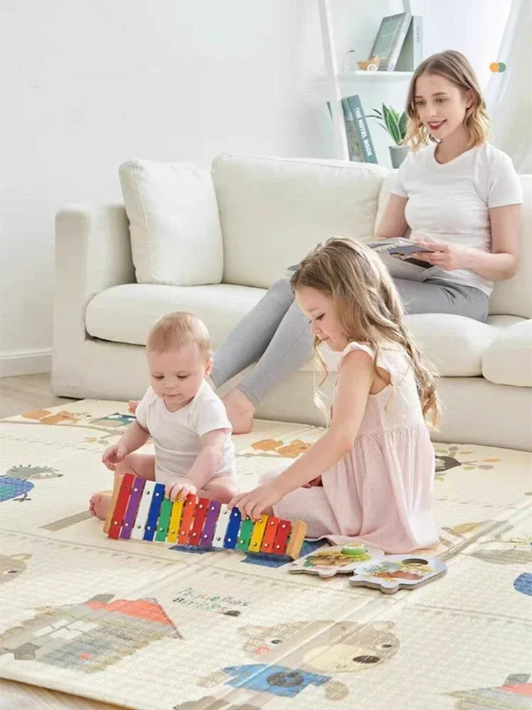 Foldable Children Blanket XPE Foam Baby Play Mat Soft Floor Crawling Pad Toys for Kids Carpet Folding Game Activity Rug with Bag
