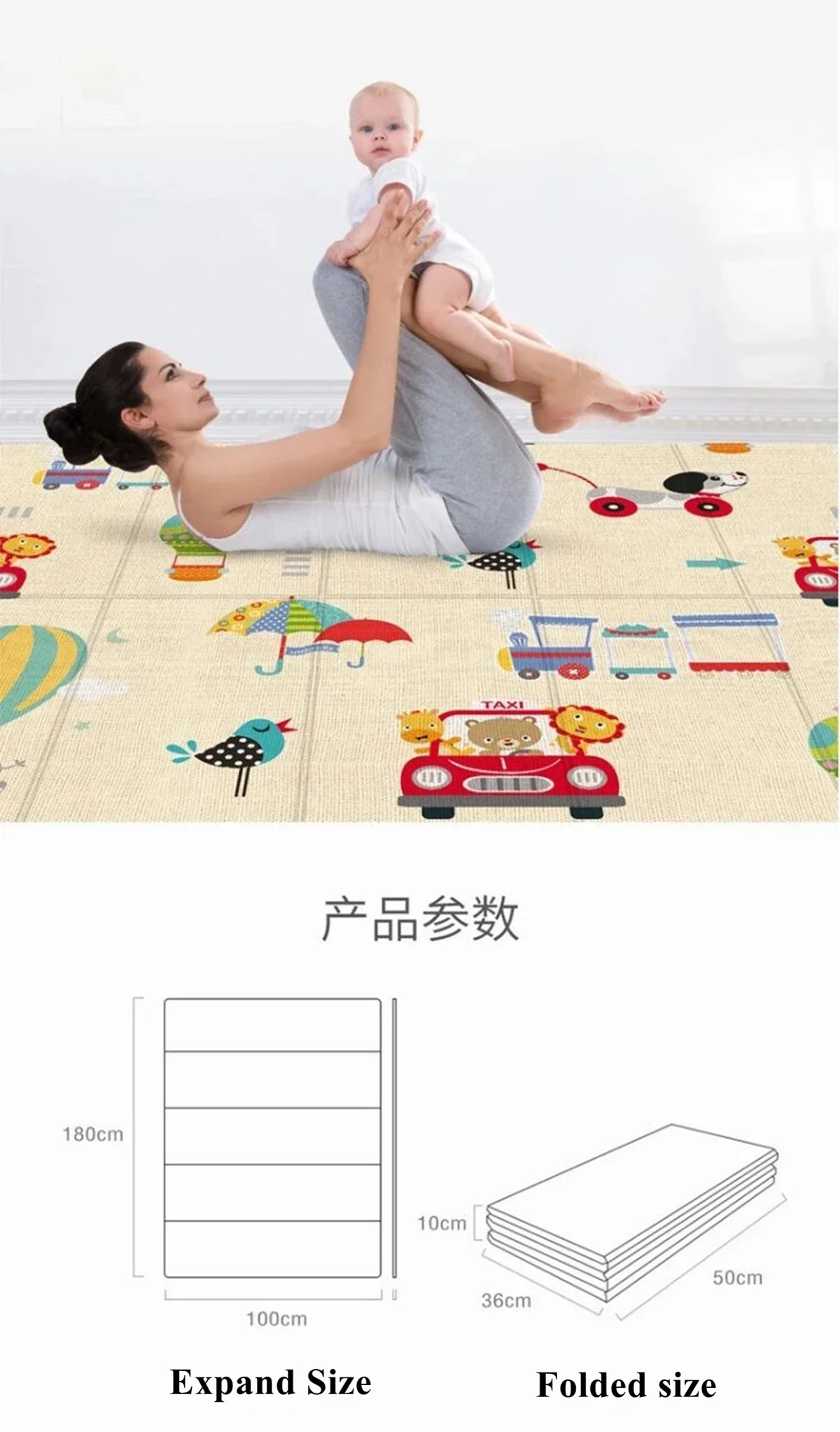 Foldable Children Blanket XPE Foam Baby Play Mat Soft Floor Crawling Pad Toys for Kids Carpet Folding Game Activity Rug with Bag