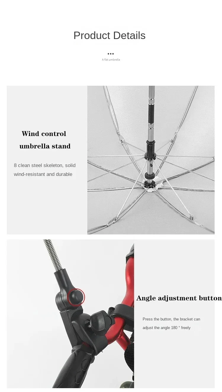 UV Protection Baby Stroller Umbrella With Clamp Universal Sunscree Rainproof Stroller Covers Umbrella Baby Stroller Accessories