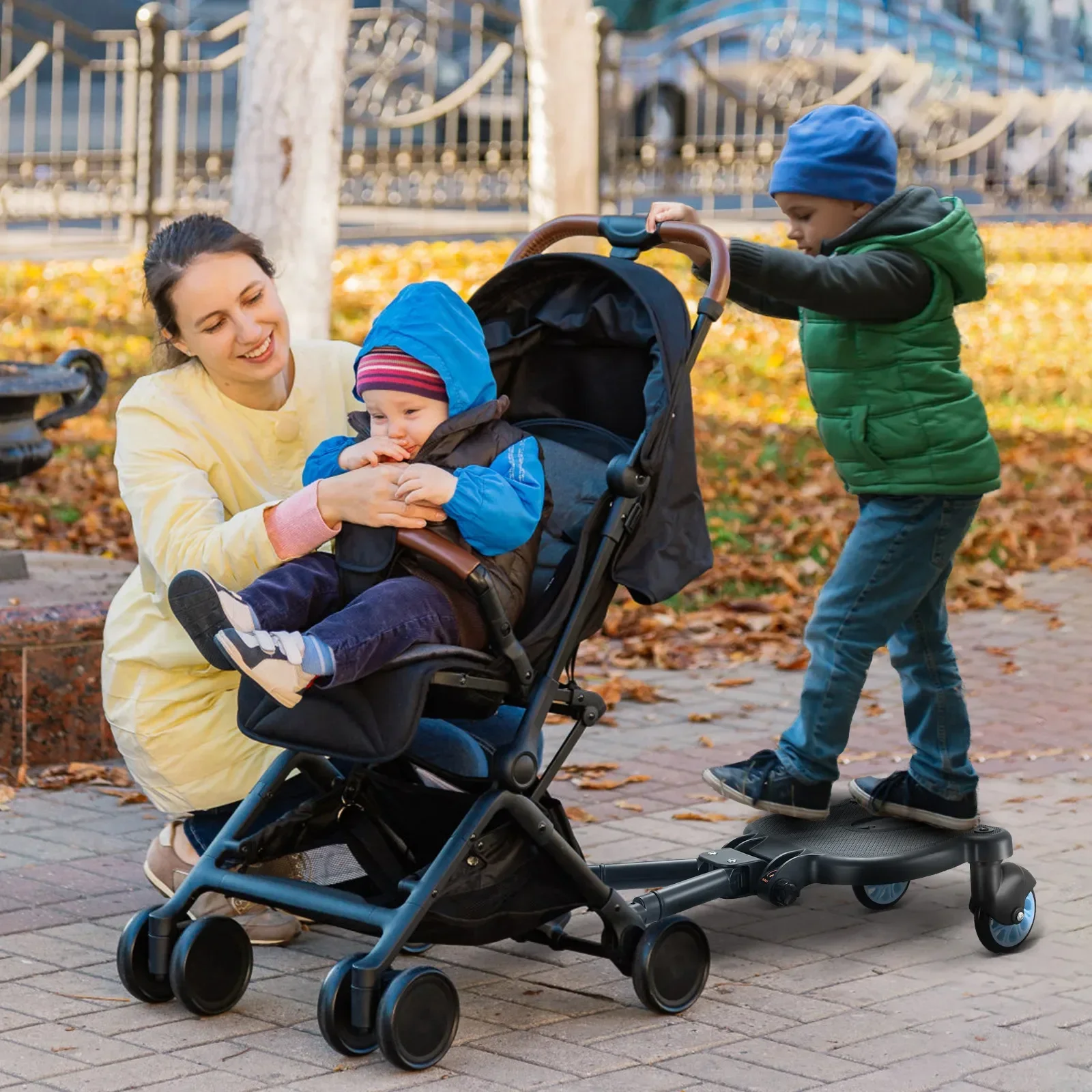 Twins Baby Stroller Pedal Adapter Stroller Accessorie Second Children Auxiliary Trailer Twins Scooter Standing Plate with Seat