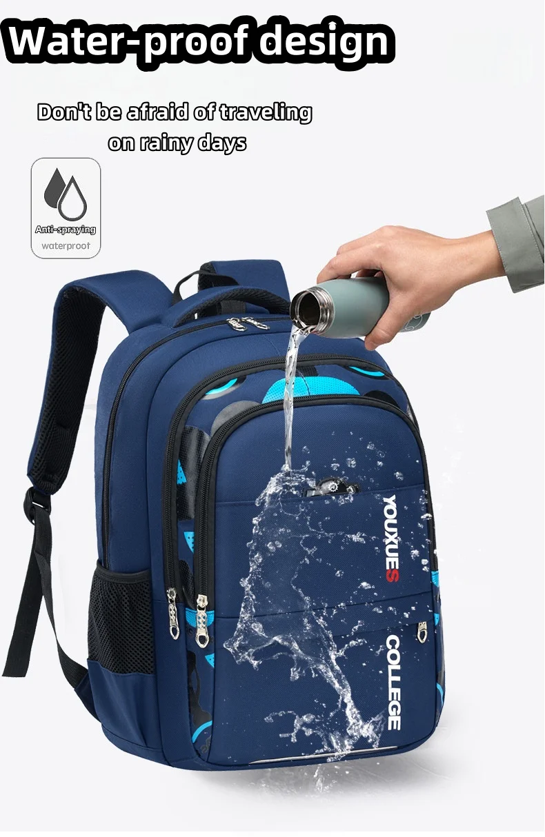 Children's Waterproof Schoolbag. Large Capacity, Good Feel, and Waterproof Function. Suitable for Teenage Boys/Girls. Breathable