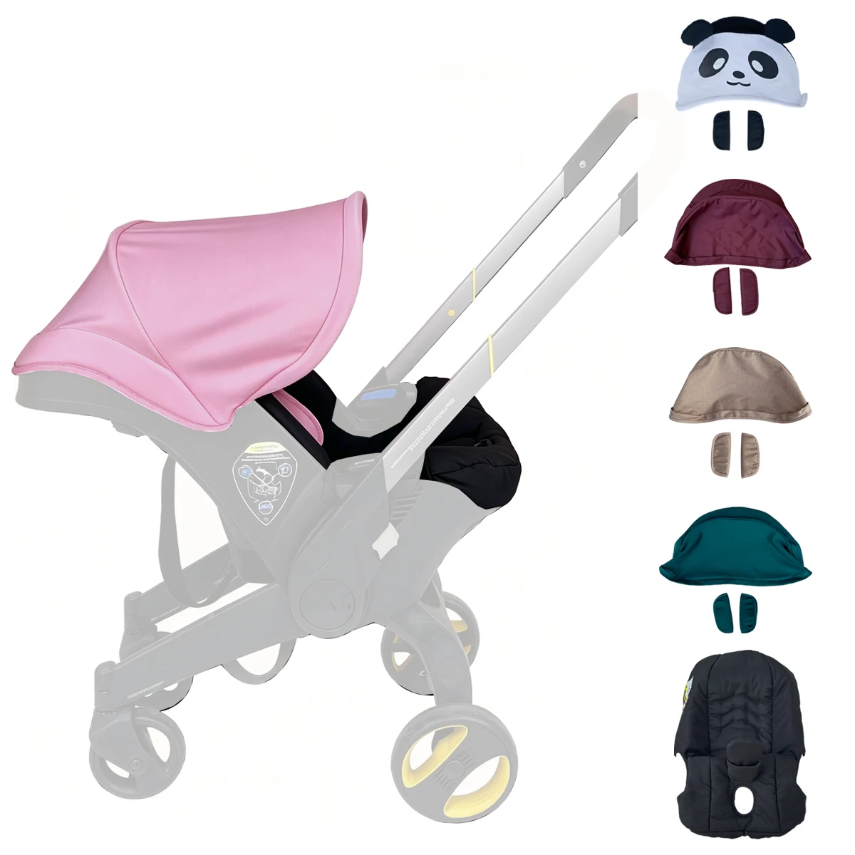 MomTan Replacement Kit for Doona+ Car Seat and Strollers, Stroller Accessories Seat Cushion, Canopy & Shoulder Pads