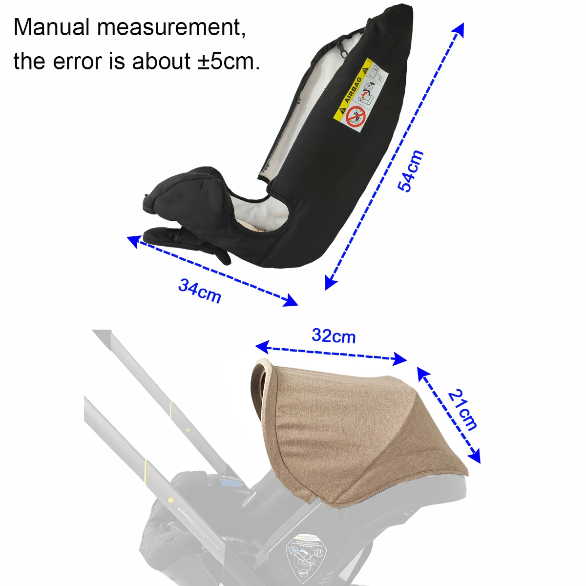 MomTan Replacement Kit for Doona+ Car Seat and Strollers, Stroller Accessories Seat Cushion, Canopy & Shoulder Pads