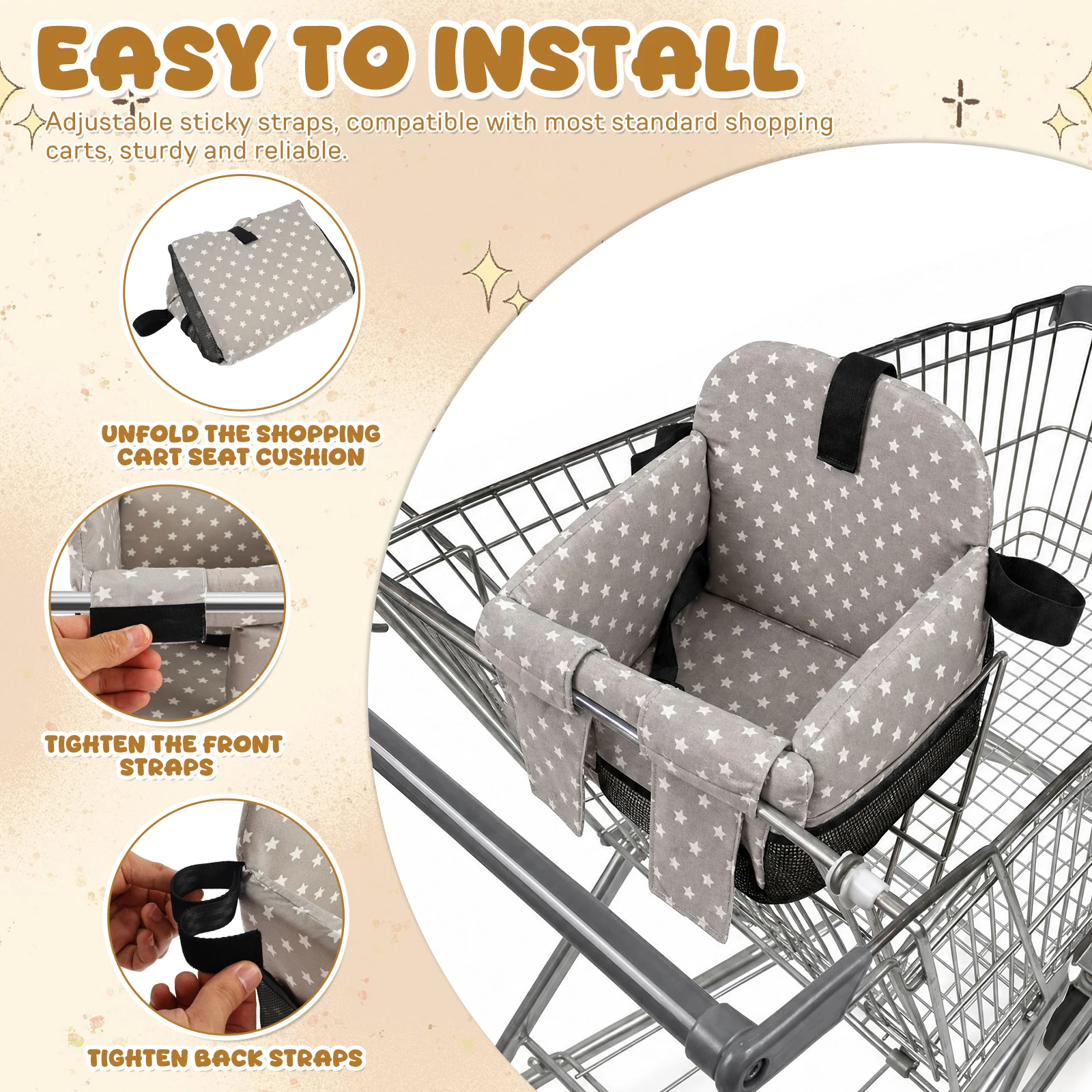 Baby High Chair Cushions Cover Shopping Cart Seat Breathable Foam For Infant Chair Comfortable Cushions Cloth Seat Cover