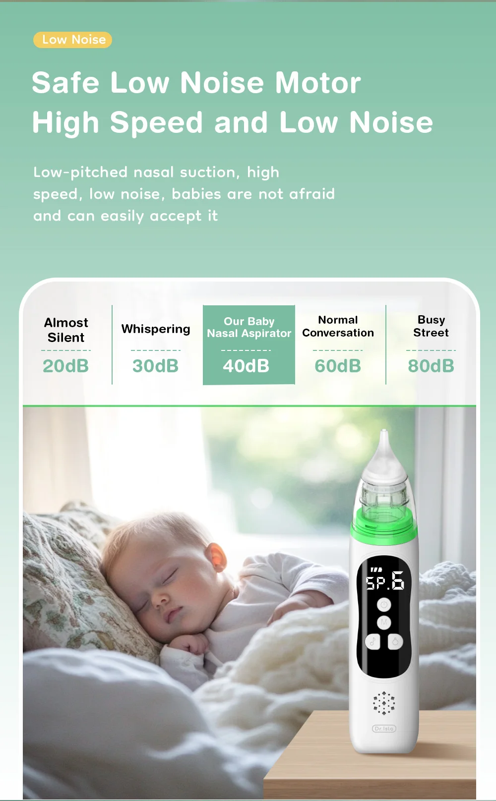 MAMIJOY Baby Electric Nasal Aspirator Nose Suction Device with Food Grade Silicone Mouthpiece 6 Suction Modes and Soothing Music