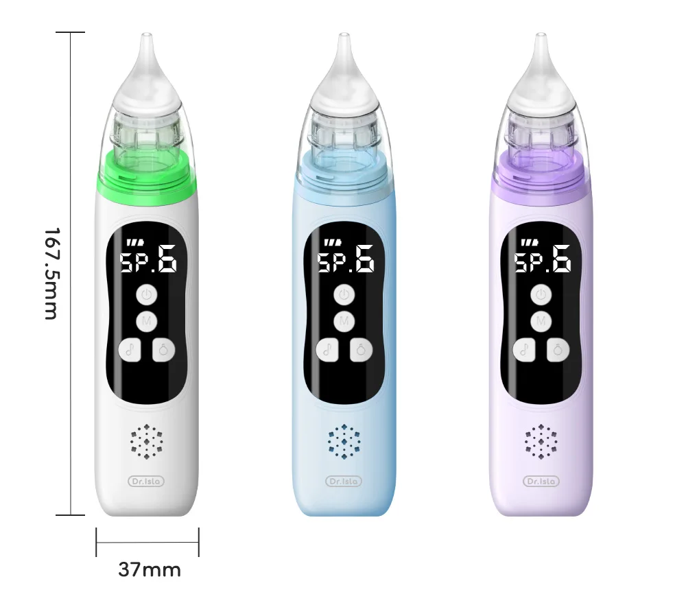 MAMIJOY Baby Electric Nasal Aspirator Nose Suction Device with Food Grade Silicone Mouthpiece 6 Suction Modes and Soothing Music