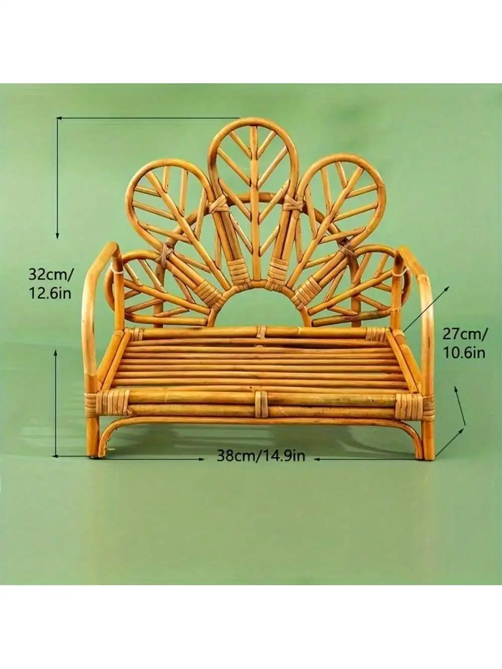 Newborn Photography Props Rattan Vintage Handmade Baby Shooting Bed Wood Bamboo Bench Bed Basket Furniture Baby Photoshoot Prop