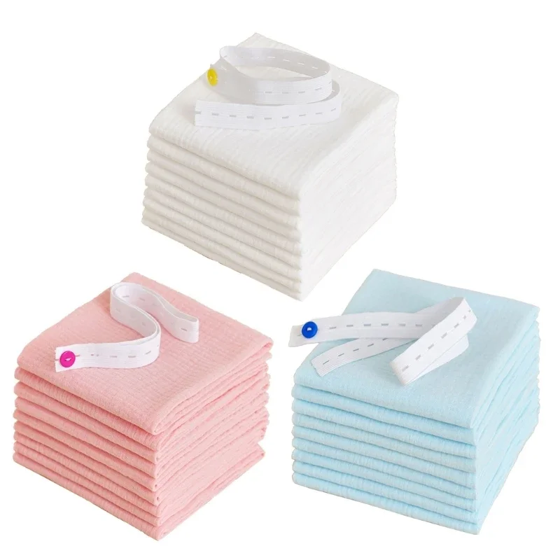 8Pcs Cotton Baby Gauze Diapers For Newborn Baby Nappy Changing 43x45cm Washable Reusable Double Layer Soft Baby Diapering Towels