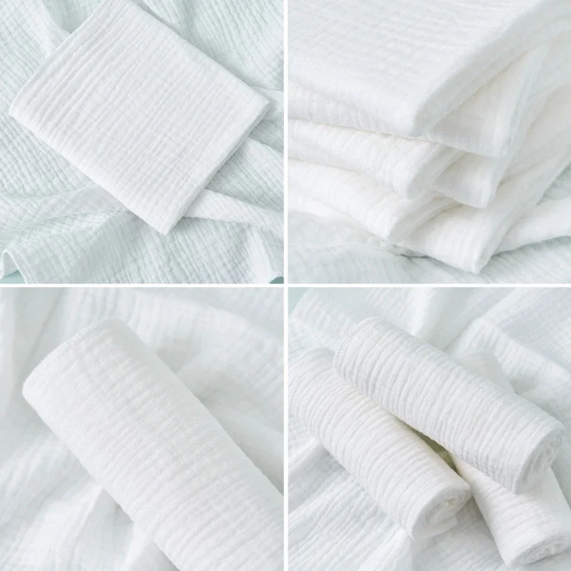 8Pcs Cotton Baby Gauze Diapers For Newborn Baby Nappy Changing 43x45cm Washable Reusable Double Layer Soft Baby Diapering Towels
