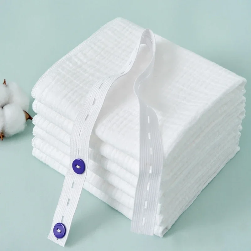 8Pcs Cotton Baby Gauze Diapers For Newborn Baby Nappy Changing 43x45cm Washable Reusable Double Layer Soft Baby Diapering Towels