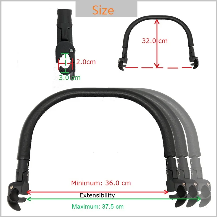 MomTan® Baby Stroller Accessories Armrest PU Leather Bumper Bar Handrail Extend Footboard Compatible with Babyzen YOYO 2  YOYO 3