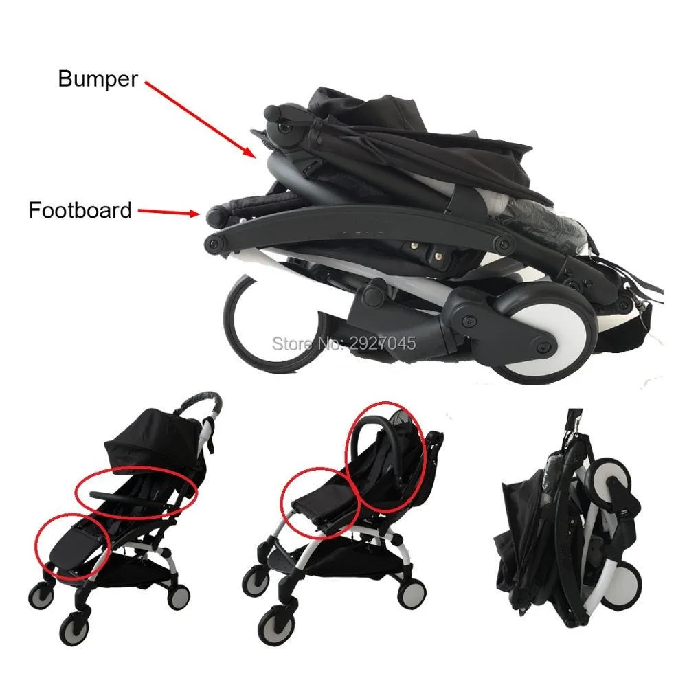 MomTan® Baby Stroller Accessories Armrest PU Leather Bumper Bar Handrail Extend Footboard Compatible with Babyzen YOYO 2  YOYO 3