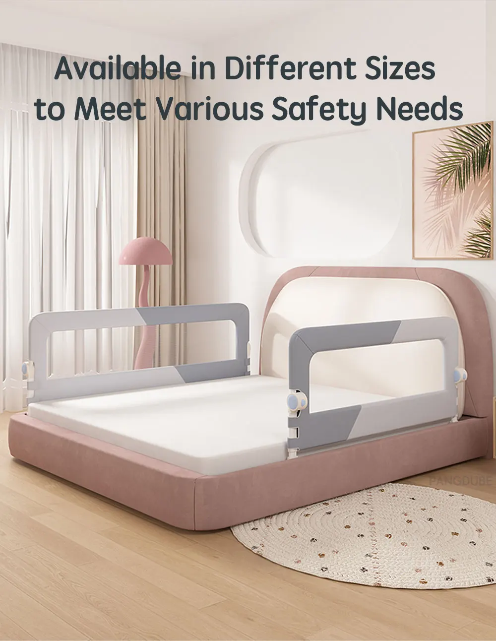 PANGDUBE Baby Bed Rail Guard Child Bed Barrier Safety Fence Railing for Kids Bed Toddler Anti Fall Side Rail Protection