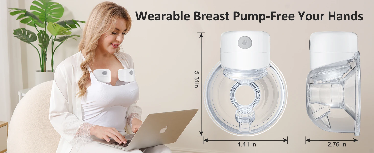 BornBL S12 Double / Single Electric Breast Pumps, Hands-free Poratable Mom Milk Puller Pump, Slient Breastfeeding Pump for Baby