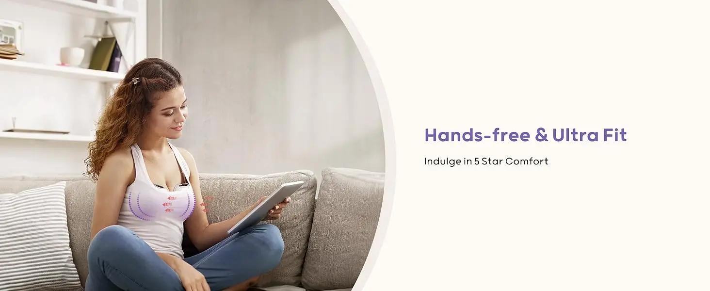 BornBL S32 Hands-Free Breast Pump, Wearable Breastfeeding Pump 4 Modes 9 Levels , Electric Breastmilk Pump Portable, 24mm Flange