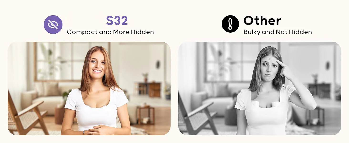 BornBL S32 Hands-Free Breast Pump, Wearable Breastfeeding Pump 4 Modes 9 Levels , Electric Breastmilk Pump Portable, 24mm Flange