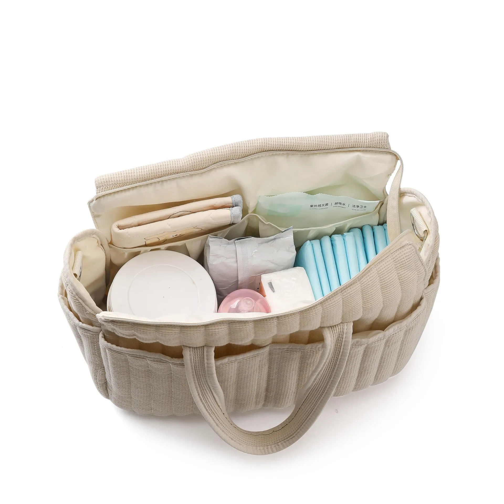 Solid Diaper Bag Fashion Waterproof Multi-functional Diaper Backpack Nursing Changing Bag for Baby Large Stylish Bag