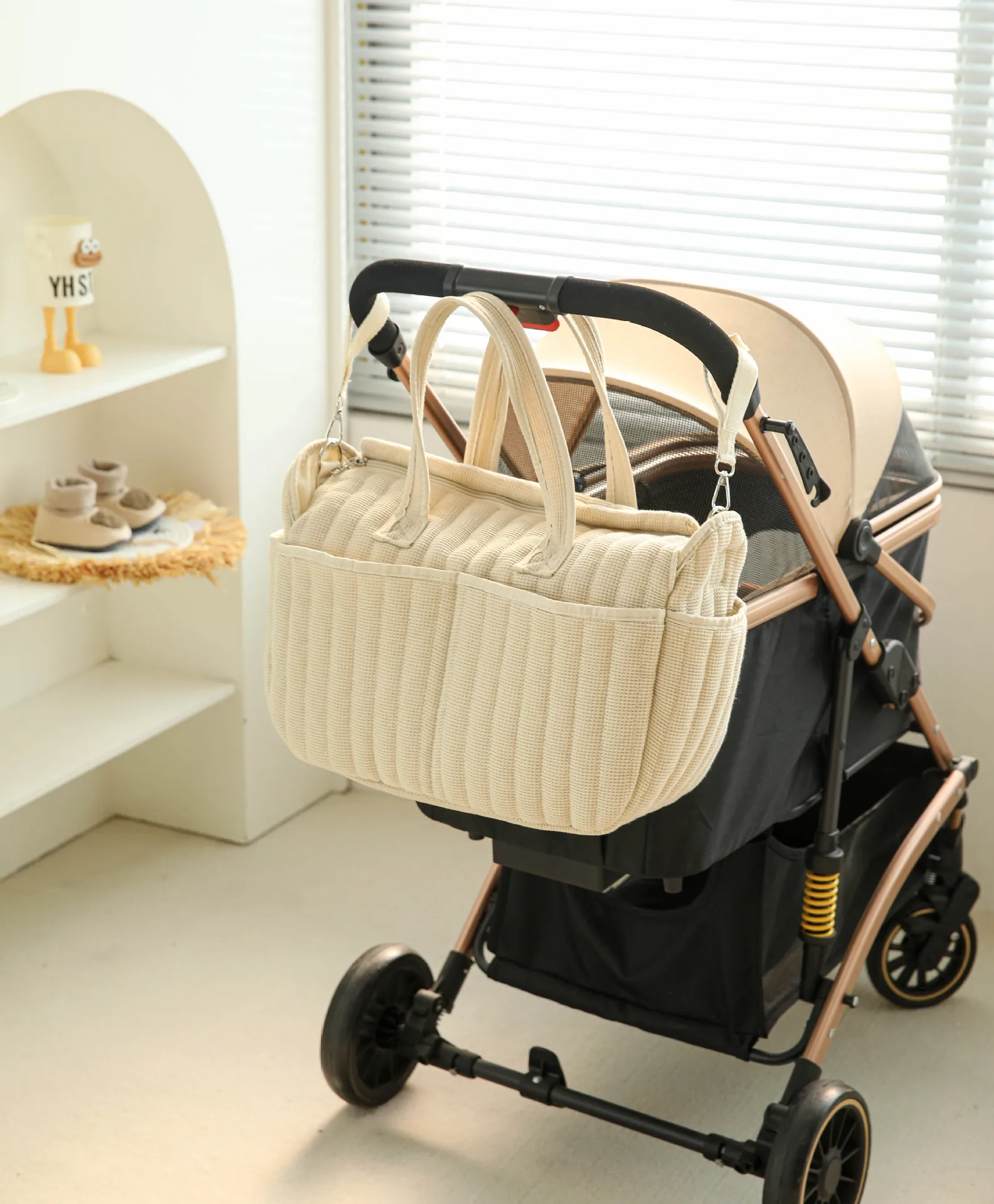 Solid Diaper Bag Fashion Waterproof Multi-functional Diaper Backpack Nursing Changing Bag for Baby Large Stylish Bag