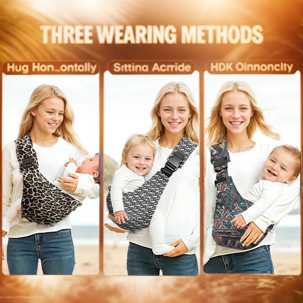 Newborn Baby Carrier Sling Adjustable Crossbody Wrap Infant Holder Baby Bag Hip-seat Ergonomic Support for Hands-Free Carrying