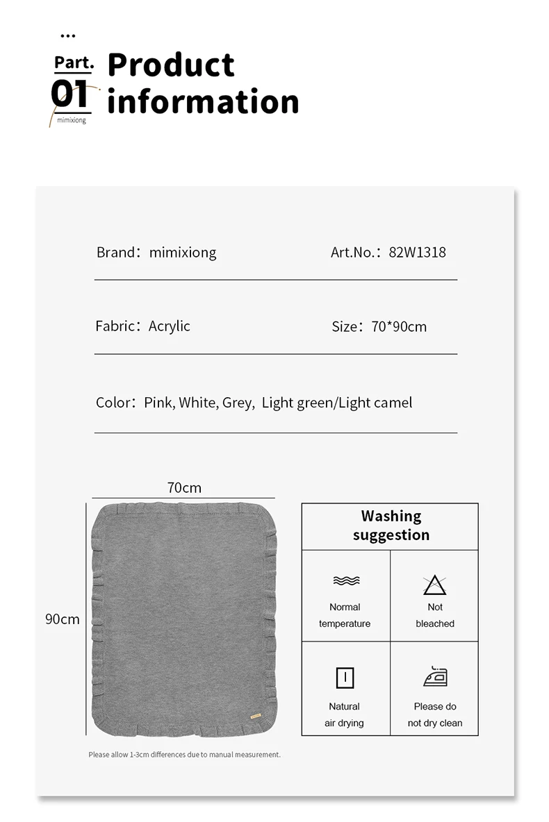 Baby Blankets Knitted Infant Boys Crib Bedding Quilt Girls Plaid 90*70cm Newborn Stroller Swaddling Warp Fashion Solid Ruffles