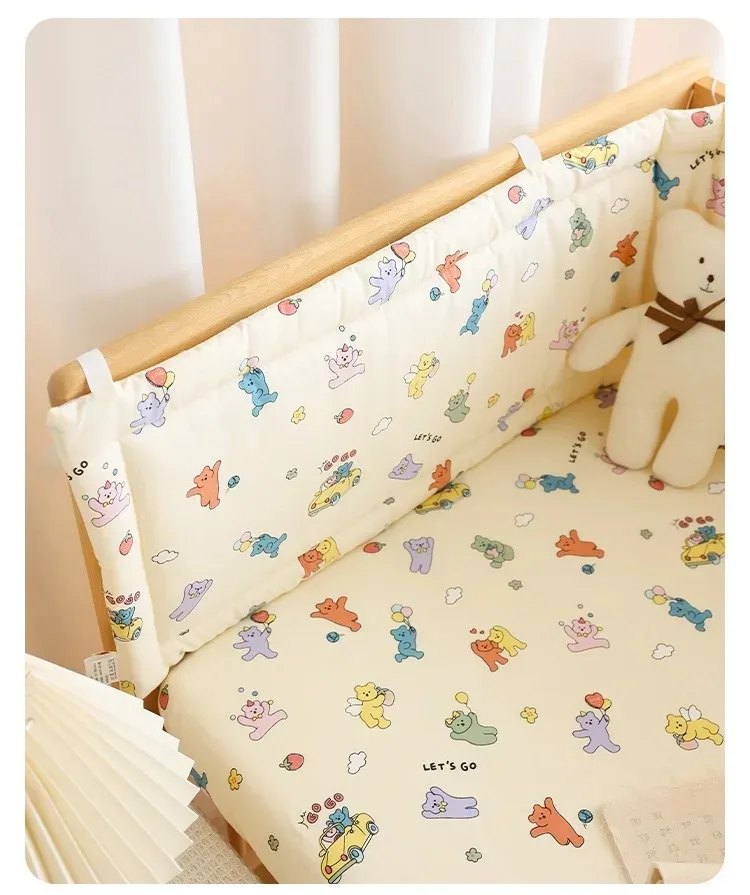 2025 Baby Crib Fence Soft Cotton Bag Anti-collision Strip Children's One-piece Bed Fence Spliced Bed Protection Cloth Baby Fence