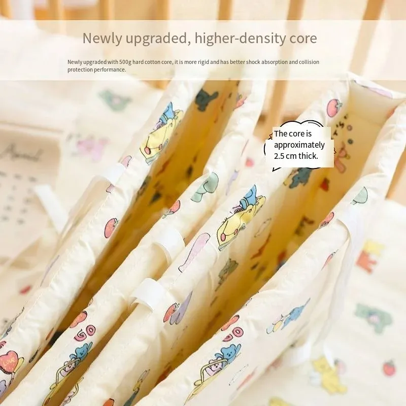 2025 Baby Crib Fence Soft Cotton Bag Anti-collision Strip Children's One-piece Bed Fence Spliced Bed Protection Cloth Baby Fence