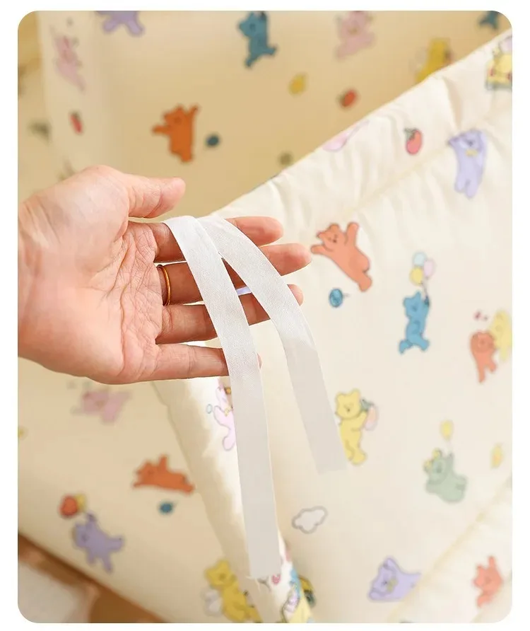 2025 Baby Crib Fence Soft Cotton Bag Anti-collision Strip Children's One-piece Bed Fence Spliced Bed Protection Cloth Baby Fence