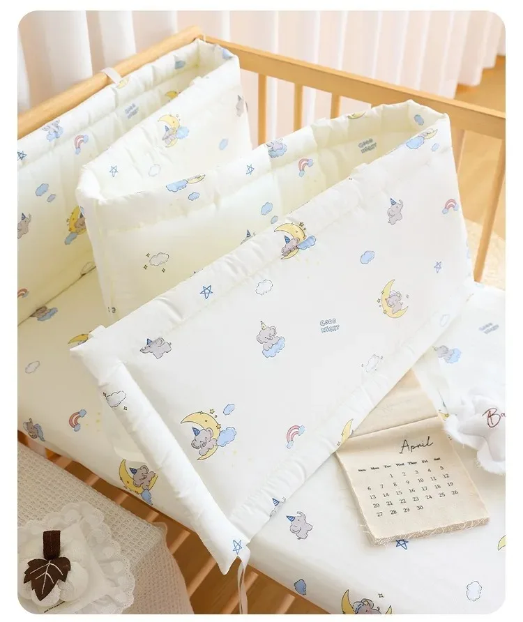 2025 Baby Crib Fence Soft Cotton Bag Anti-collision Strip Children's One-piece Bed Fence Spliced Bed Protection Cloth Baby Fence