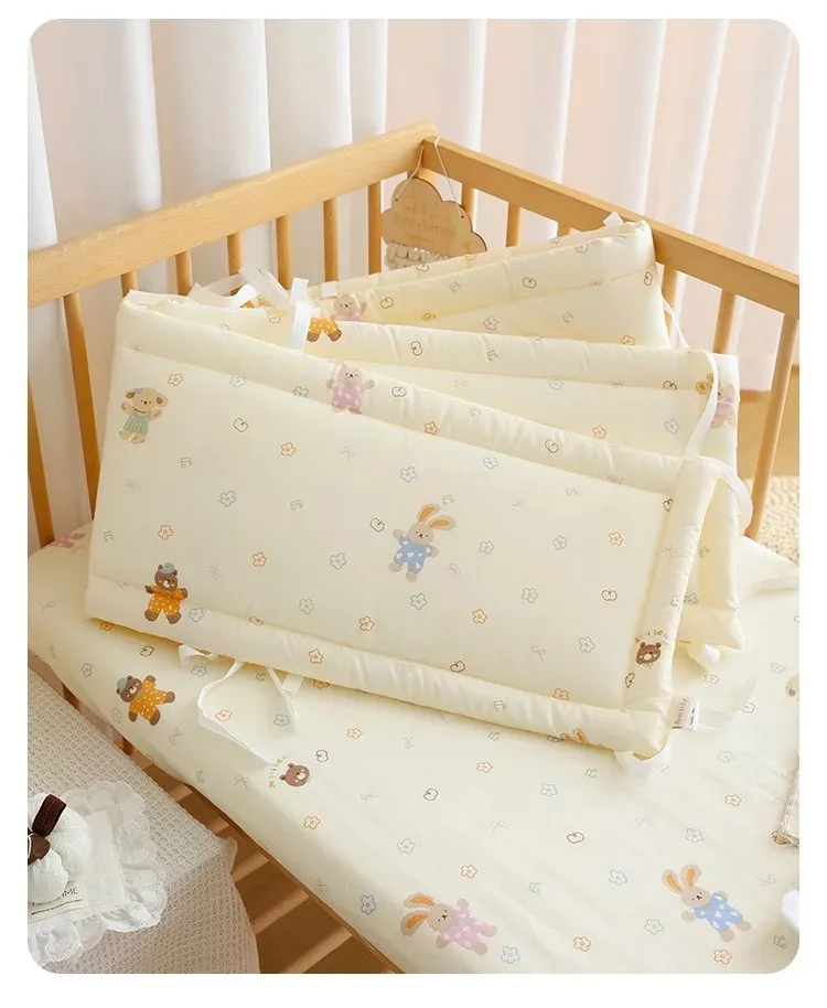 2025 Baby Crib Fence Soft Cotton Bag Anti-collision Strip Children's One-piece Bed Fence Spliced Bed Protection Cloth Baby Fence
