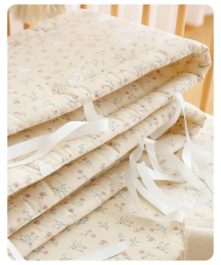 2025 Baby Crib Fence Soft Cotton Bag Anti-collision Strip Children's One-piece Bed Fence Spliced Bed Protection Cloth Baby Fence