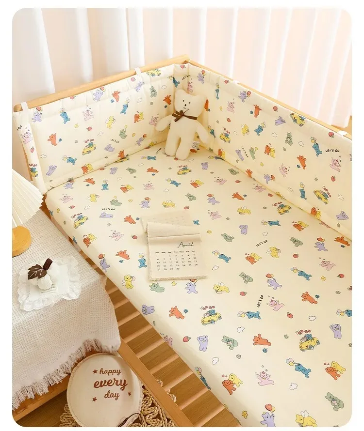 2025 Baby Crib Fence Soft Cotton Bag Anti-collision Strip Children's One-piece Bed Fence Spliced Bed Protection Cloth Baby Fence