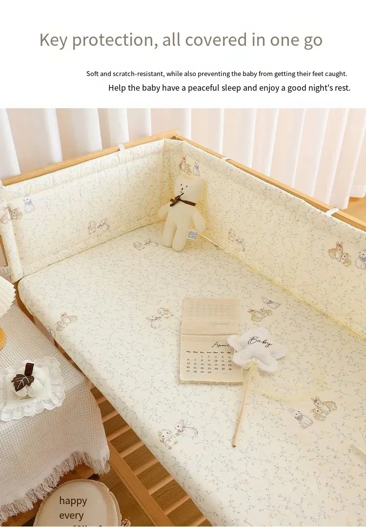 2025 Baby Crib Fence Soft Cotton Bag Anti-collision Strip Children's One-piece Bed Fence Spliced Bed Protection Cloth Baby Fence